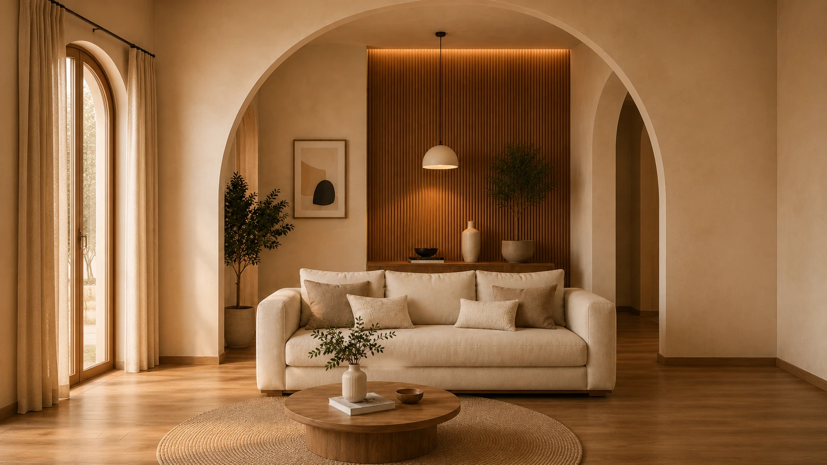 A warm, elegant Maneya Interiors living room
